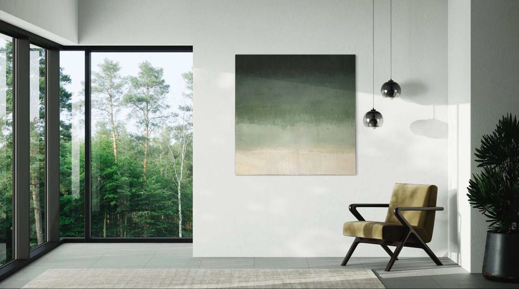 Abstract Green Ombre - Modern Art Painting - Pop Of Modern