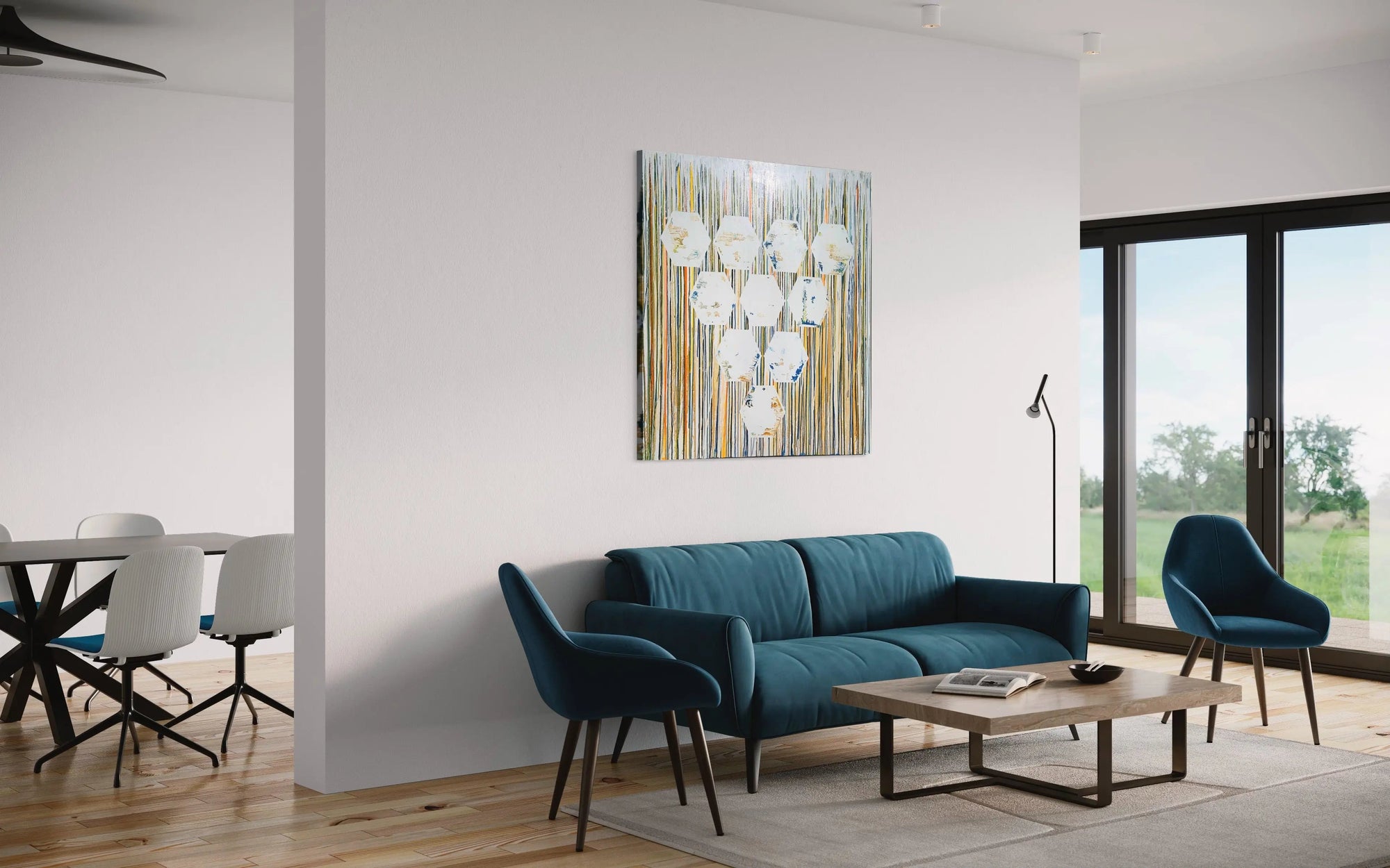 Abstract Honeycomb - Modern Painting - Pop Of Modern