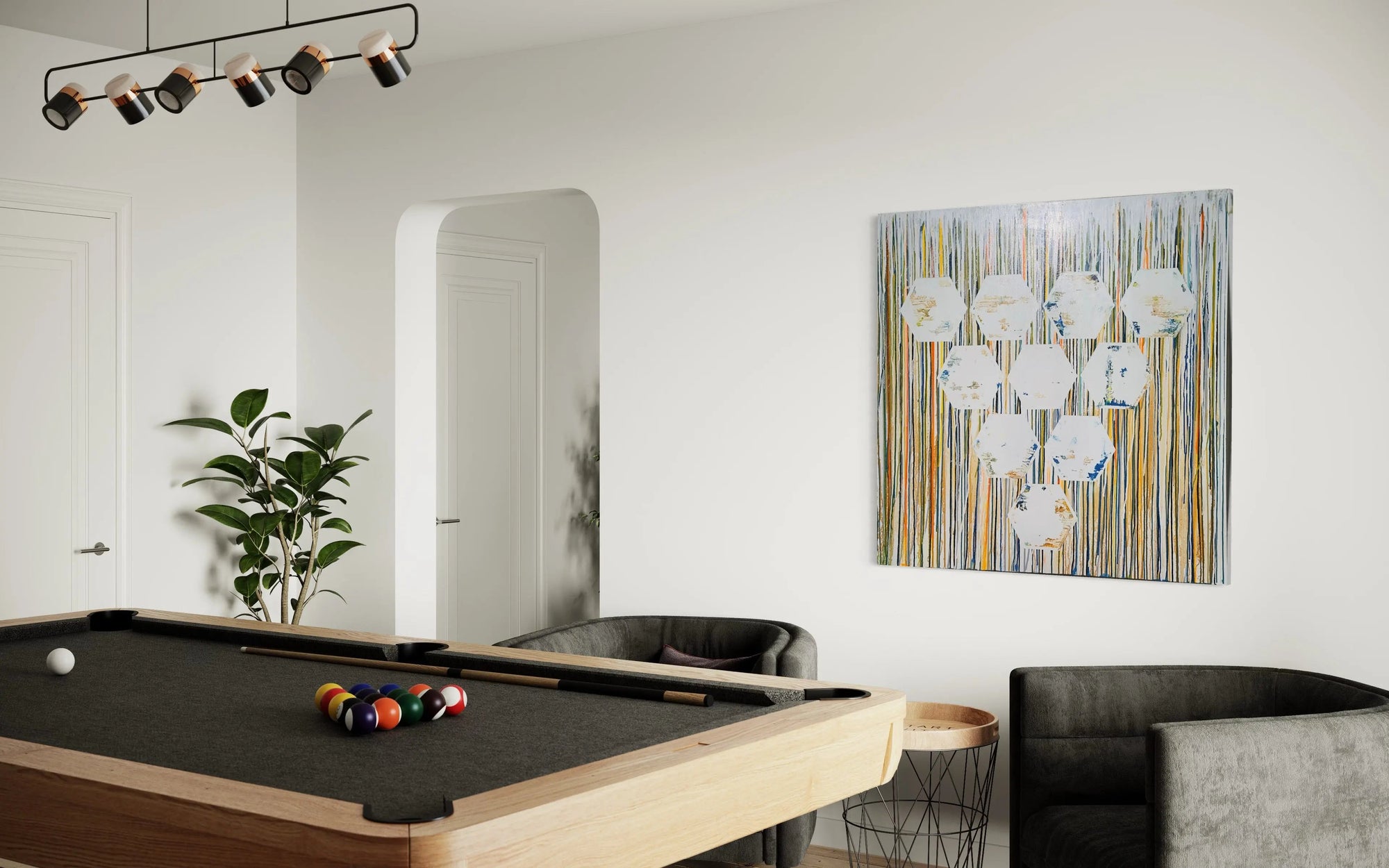 Abstract Honeycomb - Modern Painting - Pop Of Modern