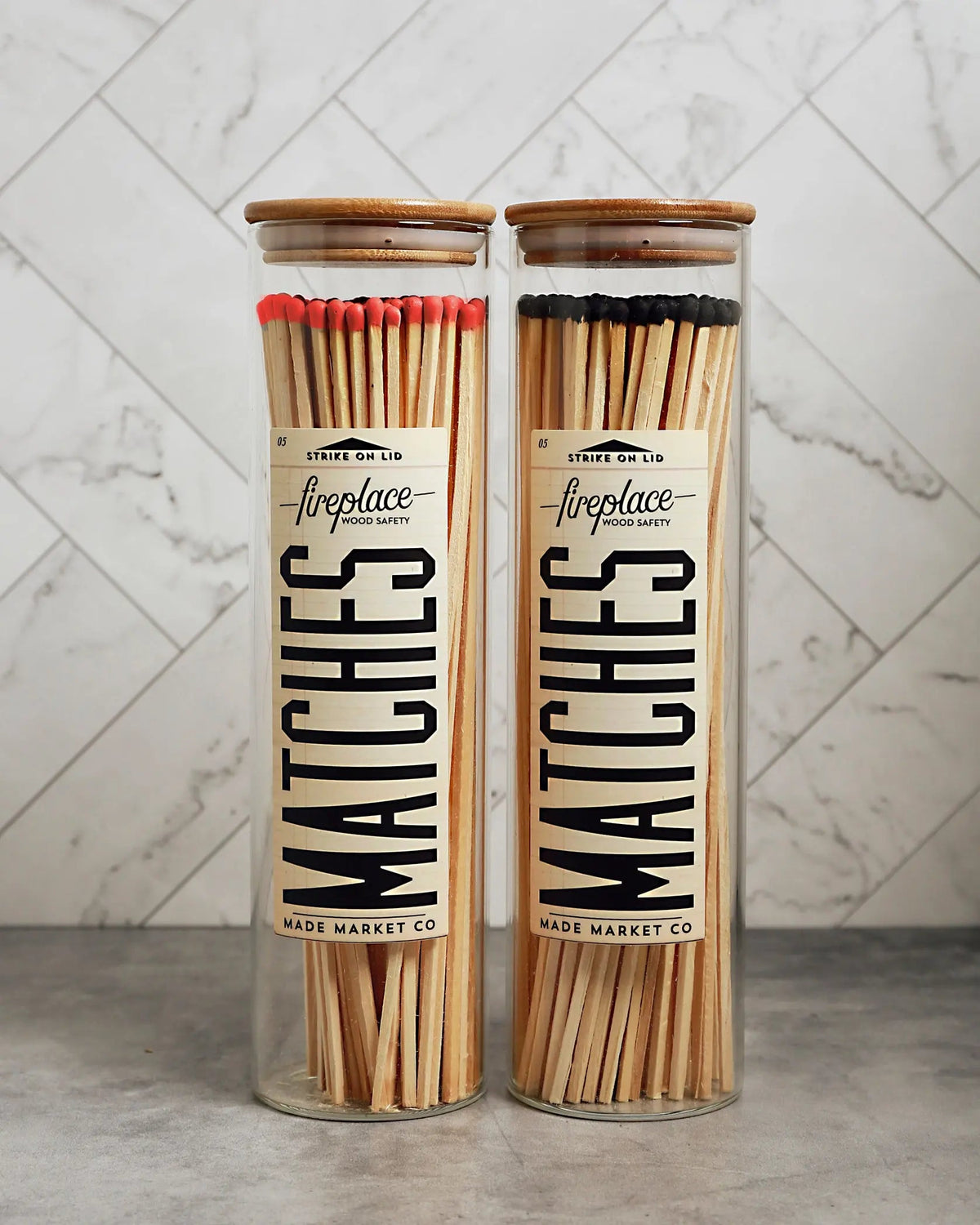 Large Apothecary Fireplace Matches Made Market Co. Pop Of Modern