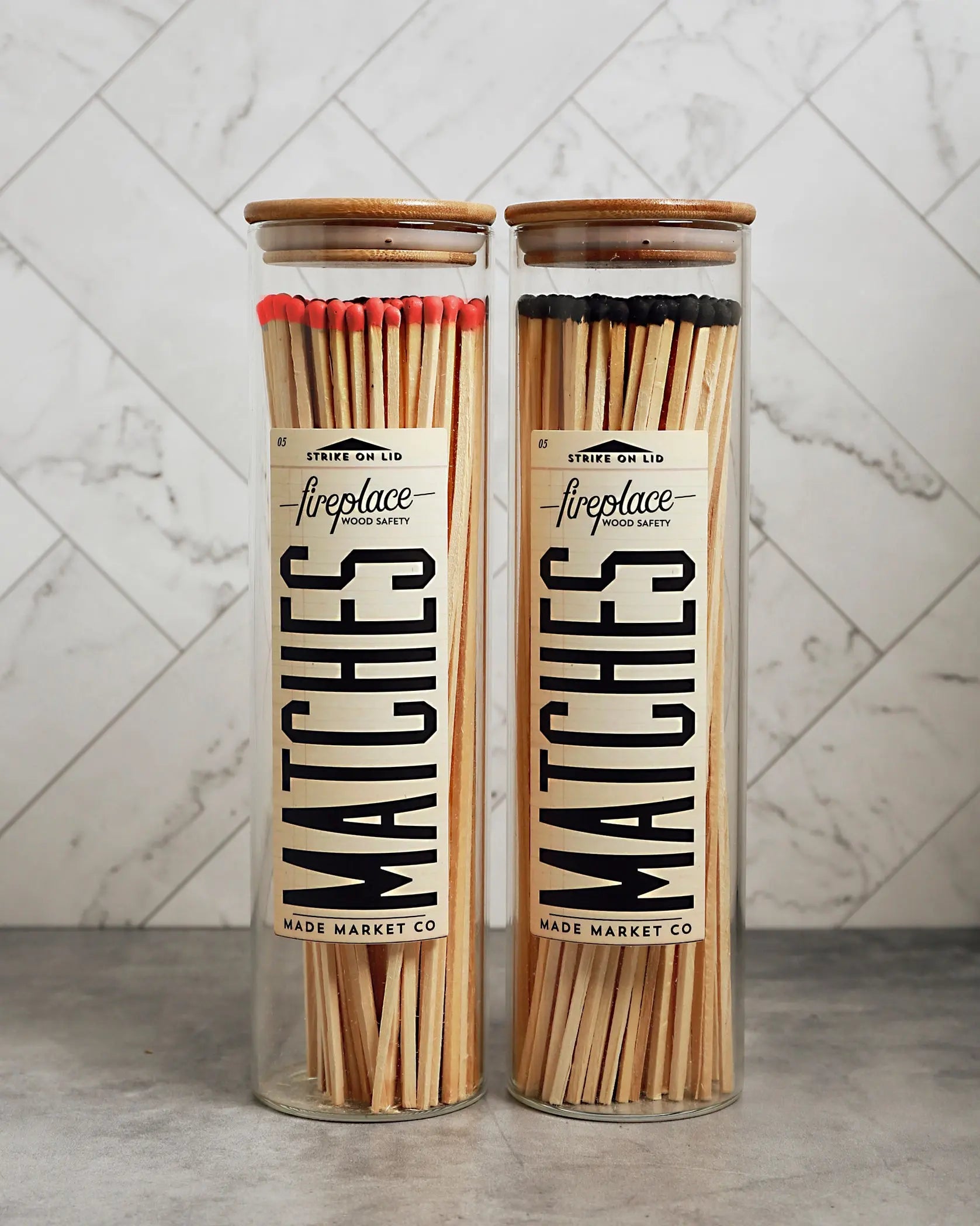 Large Apothecary Fireplace Matches Made Market Co. Pop Of Modern