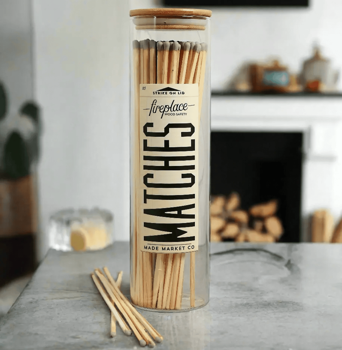 Large Apothecary Fireplace Matches Made Market Co. Pop Of Modern