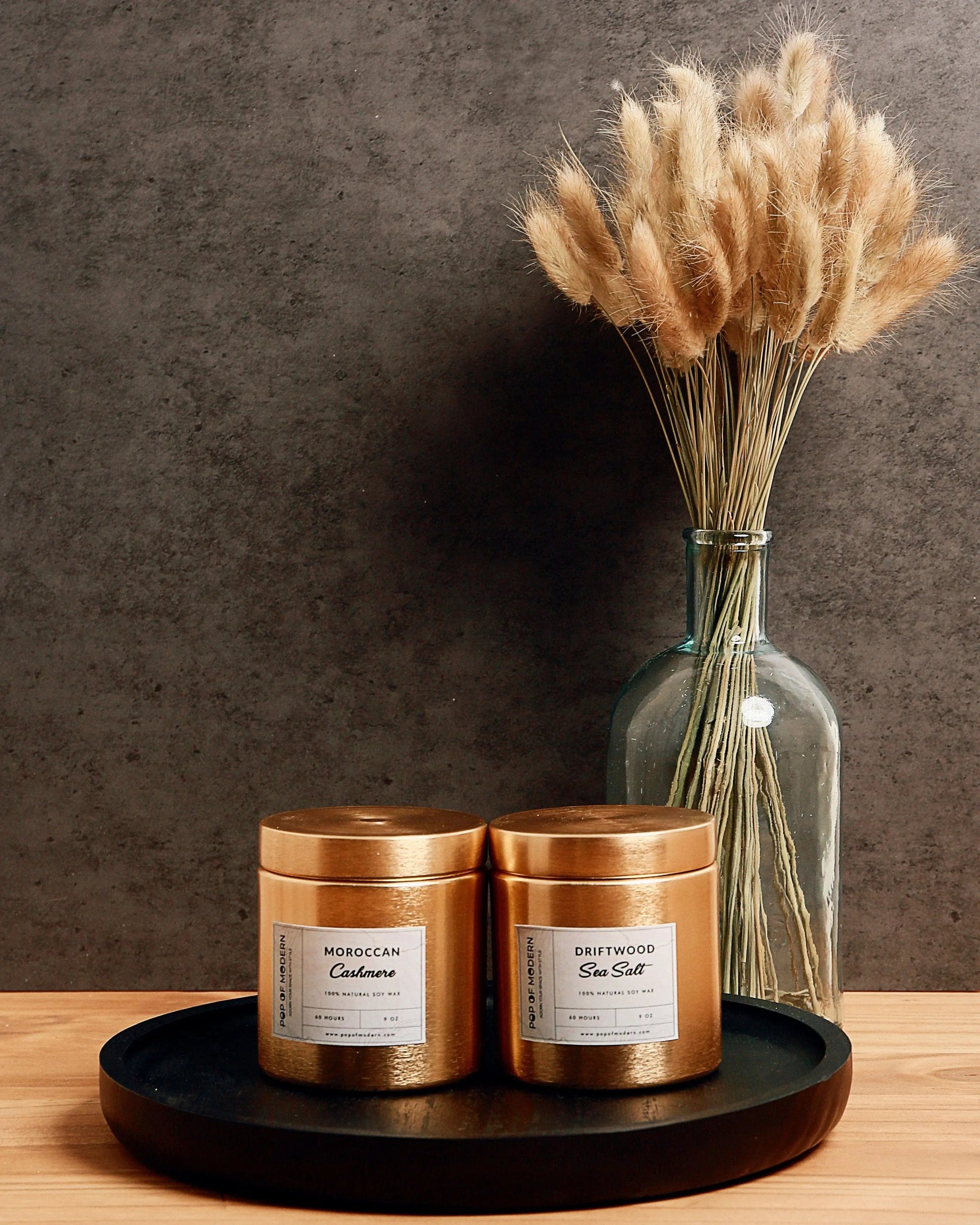 Luxury Gold Tin Soy Wax Candle - Pop Of Modern