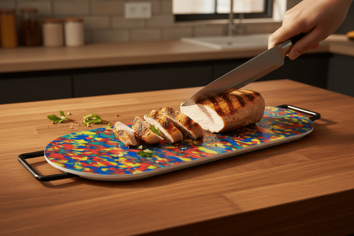 Oval Cutting Board with handles