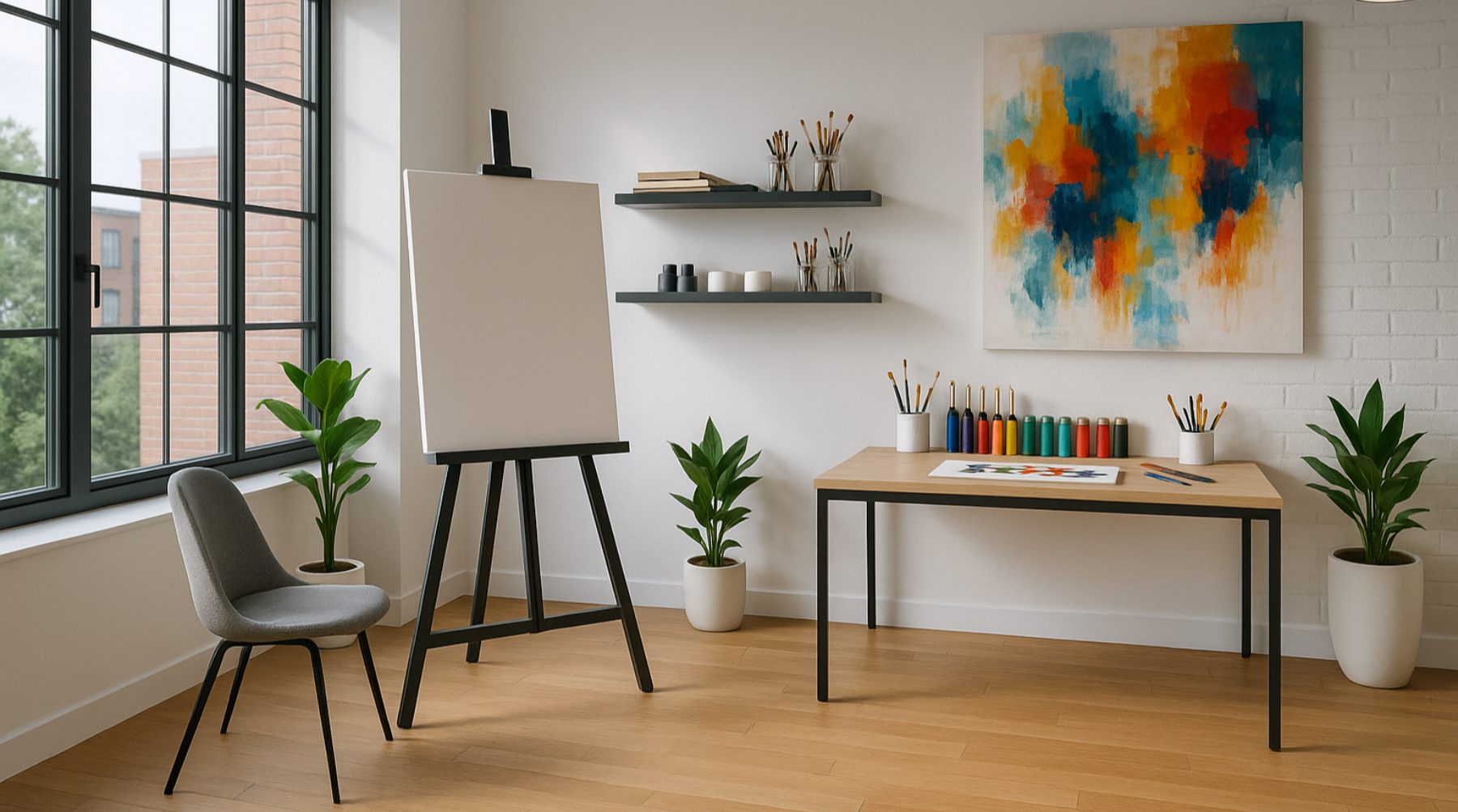 personal painting studio modern space