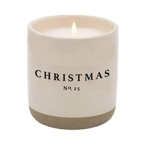 Christmas Soy Candle - Cream Stoneware Jar