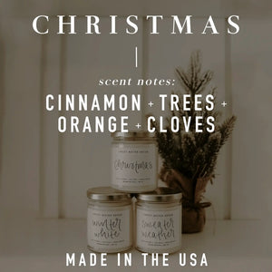 Christmas Soy Candle - Cream Stoneware Jar