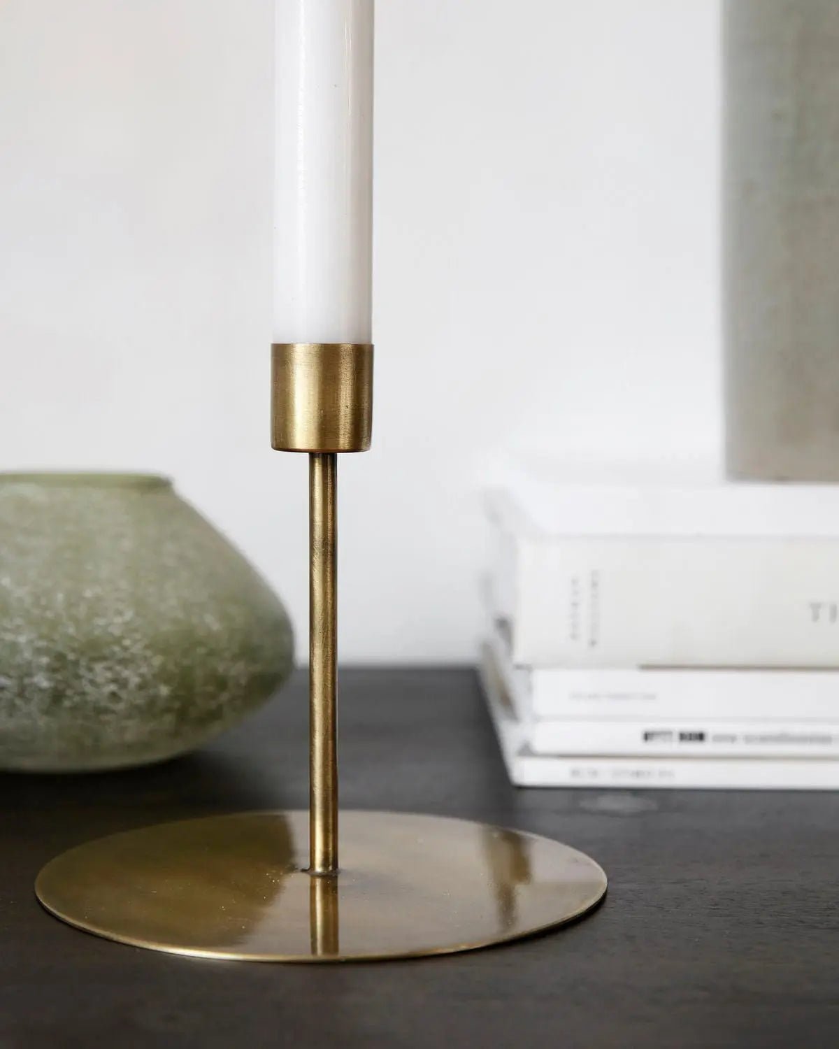 Candle Holders Anit, Antique brass Candle Holder - 5.12" - | Pop of Modern