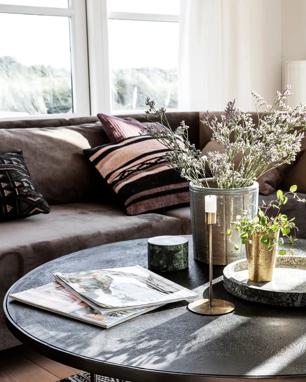 Candle Holders Anit, Antique brass Candle Holder 7.87&quot;- | Pop of Modern