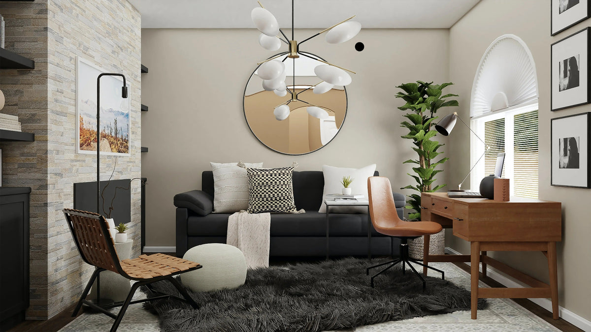 Pillow Beige-Black Throw Pillow - Pop of Modern