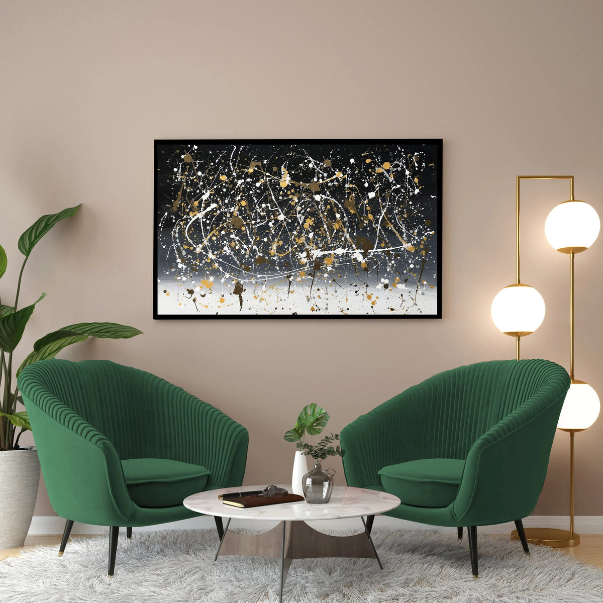 Posters, Prints, &amp; Visual Artwork &quot;Dark-Gray Ombre&quot; 36&quot; x 24&quot; Painting- | Pop of Modern