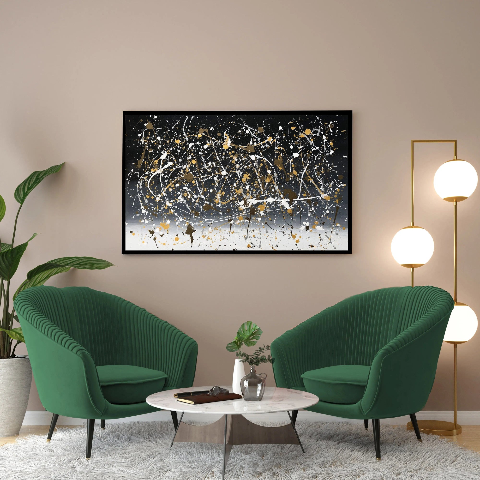 Posters, Prints, & Visual Artwork "Dark-Gray Ombre" 36" x 24" Painting- | Pop of Modern