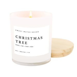 candle Christmas Tree Soy Candle - White Jar 