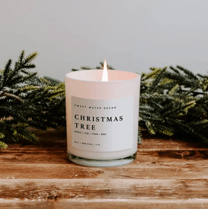 candle Christmas Tree Soy Candle - White Jar 