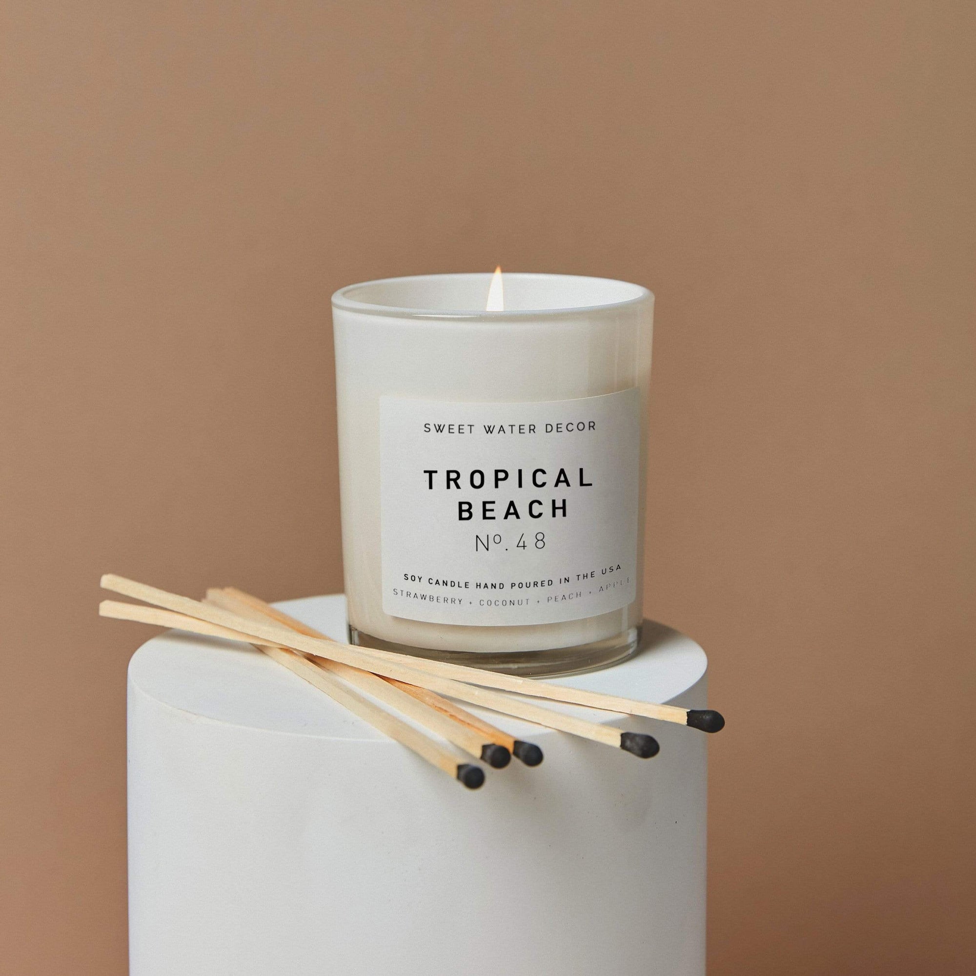 Sweet Water Decor Candle Nº48 Tropical Beach Soy Candle | White Jar