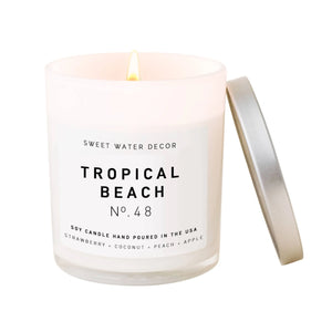 Sweet Water Decor Candle Nº48 Tropical Beach Soy Candle | White Jar