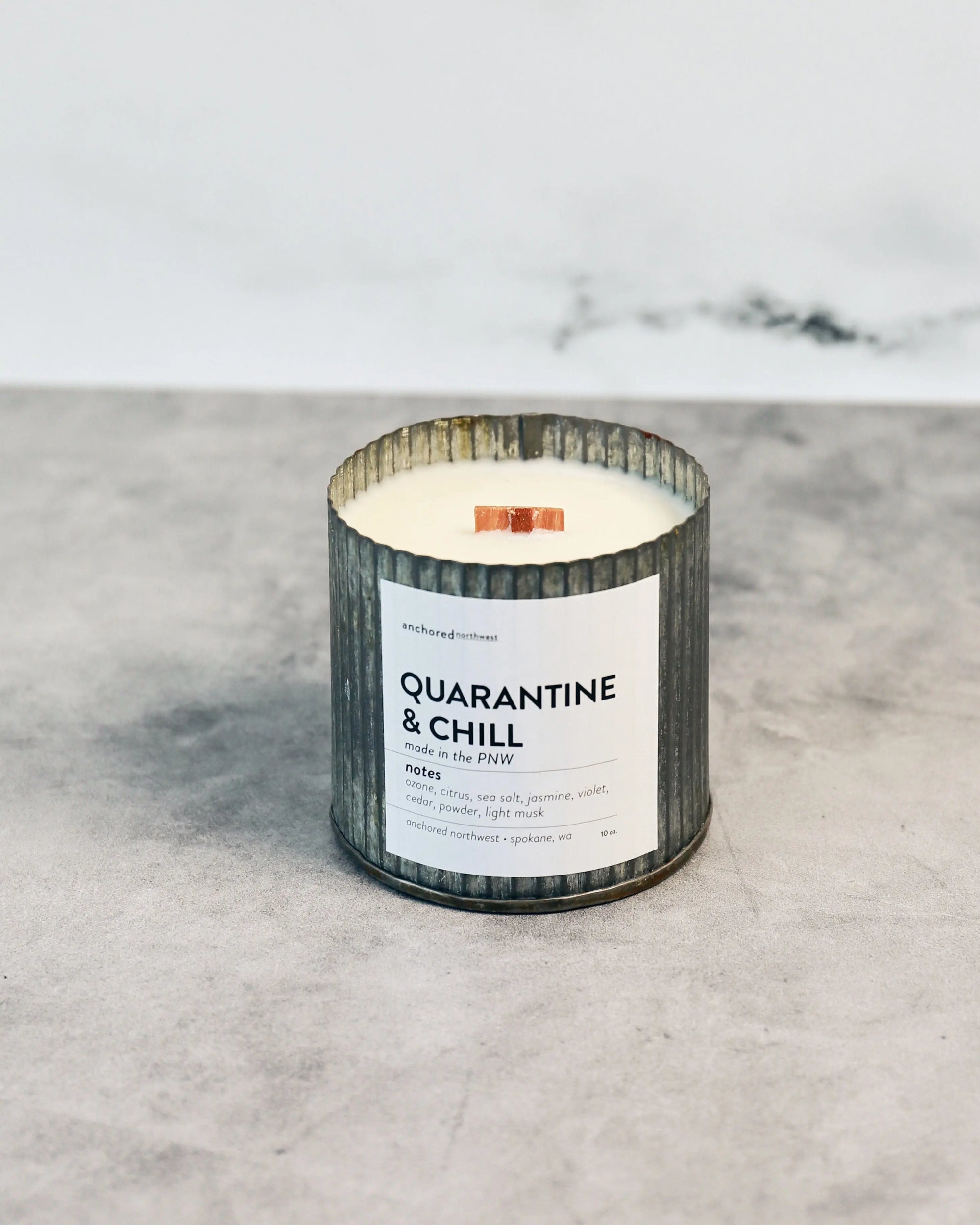 Candles Quarantine & Chill Wood Wick Scented Soy Candle - Pop of Modern