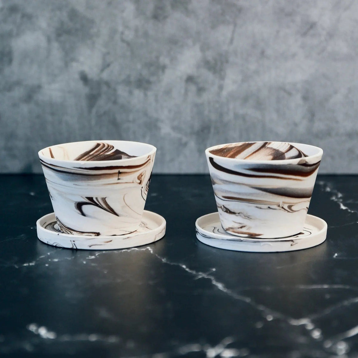 Espresso cups Espresso &amp; cream Handcrafted Ceramic Espresso Cup Set (2) - Pop of Modern