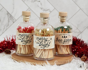 Christmas Merry & Bright Gold Apothecary Matches - Pop of Modern