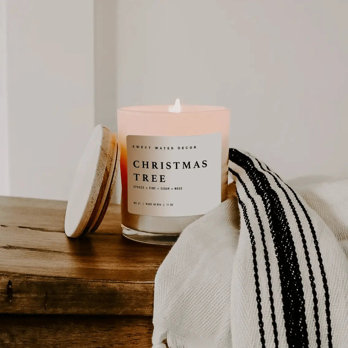 candle Christmas Tree Soy Candle - White Jar 
