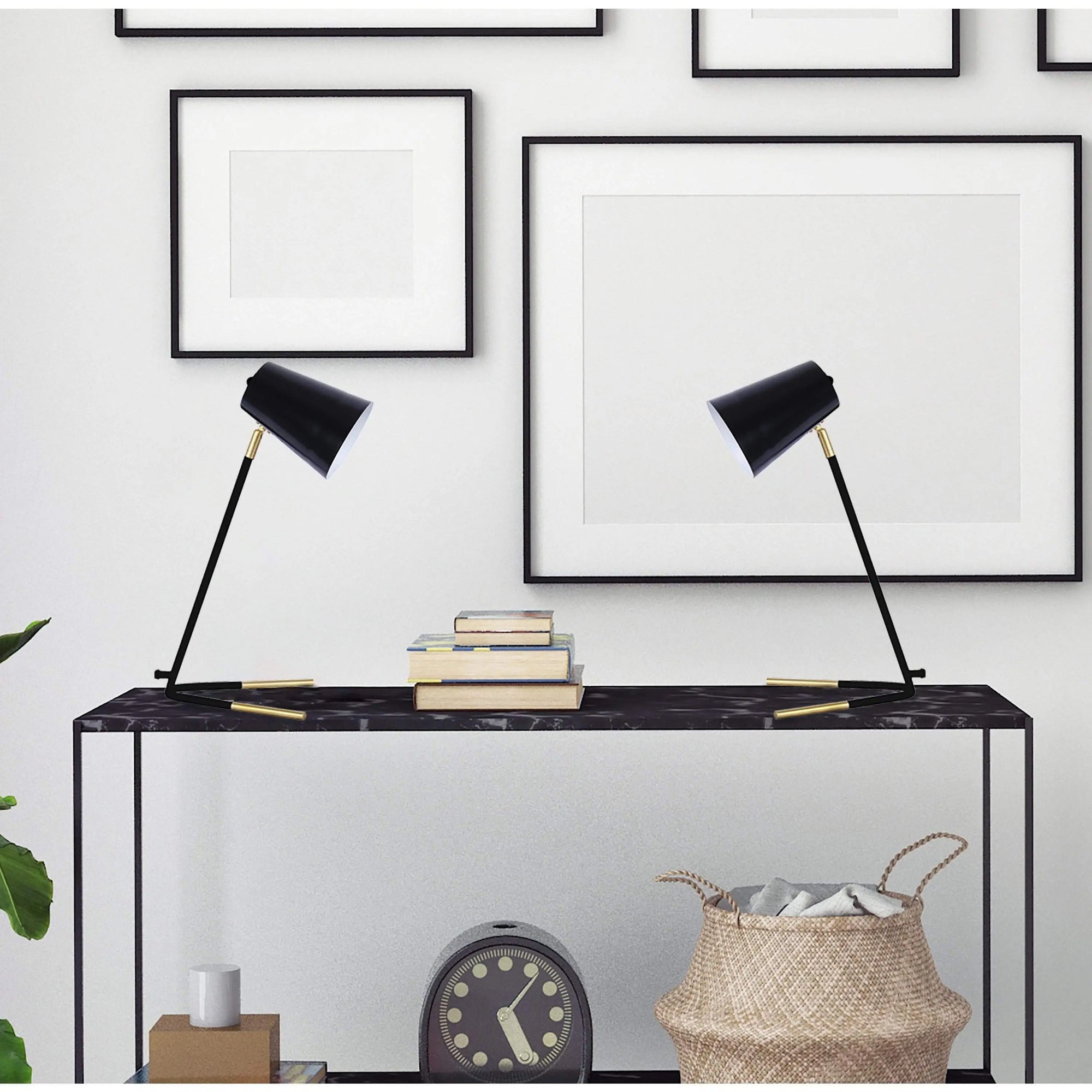 Grandview Gallery Desk Lamp Matte Desk Lamp with Gold Accents (2) — Black