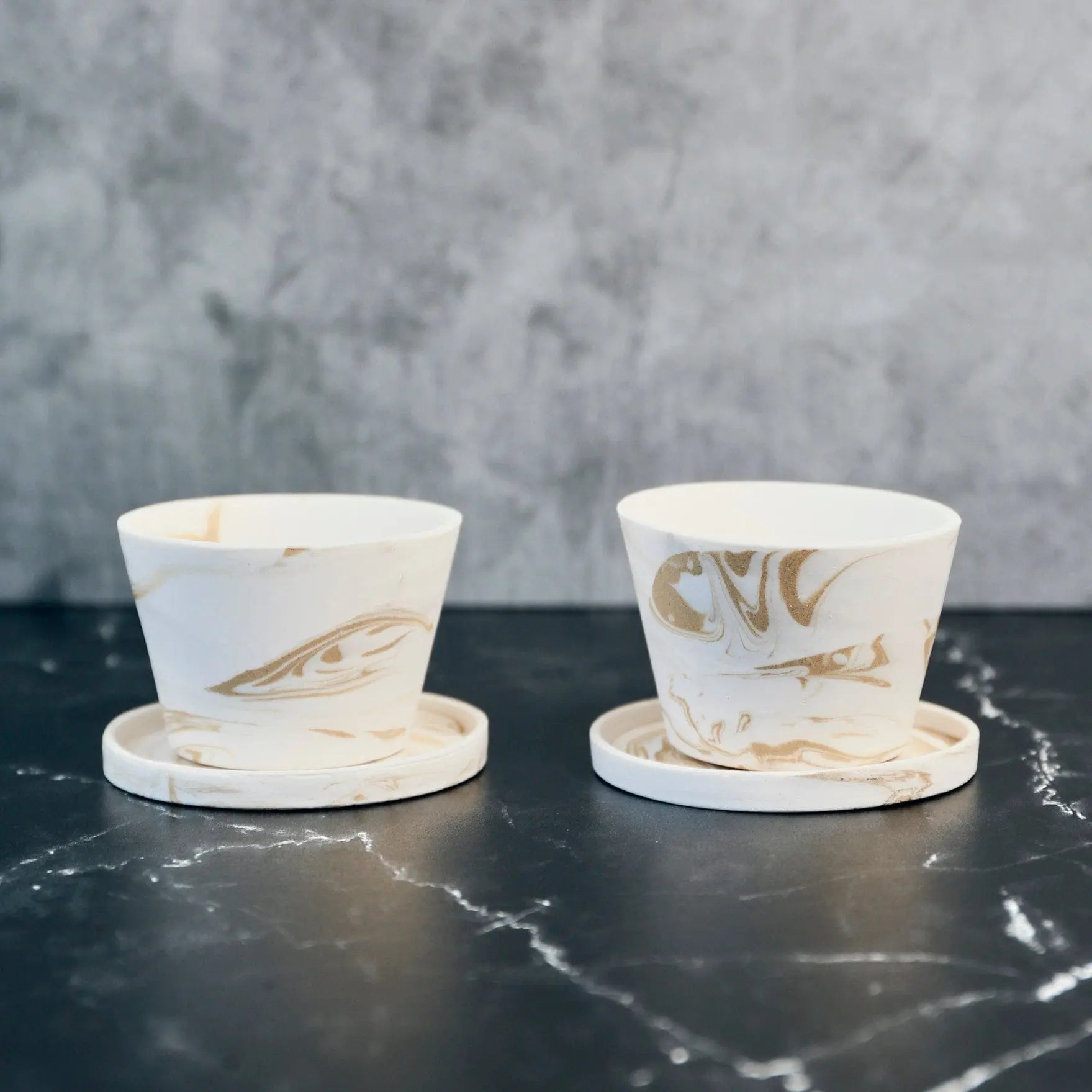 Update International 3-oz Ceramic Tiara Espresso Cup and Saucer Set (2-Pack)