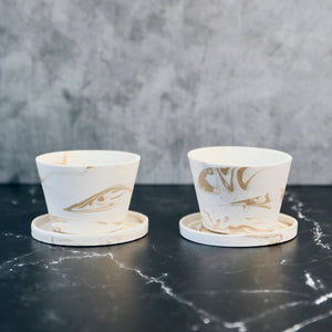 Espresso cups Mocha & Cream Handcrafted Ceramic Espresso Cup Set (2) - Pop of Modern