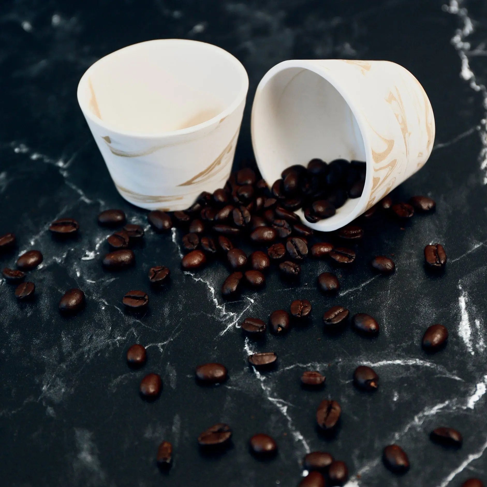 Espresso cups Mocha & Cream (No Lid) Handcrafted Ceramic Espresso Cup Set (2) - Pop of Modern