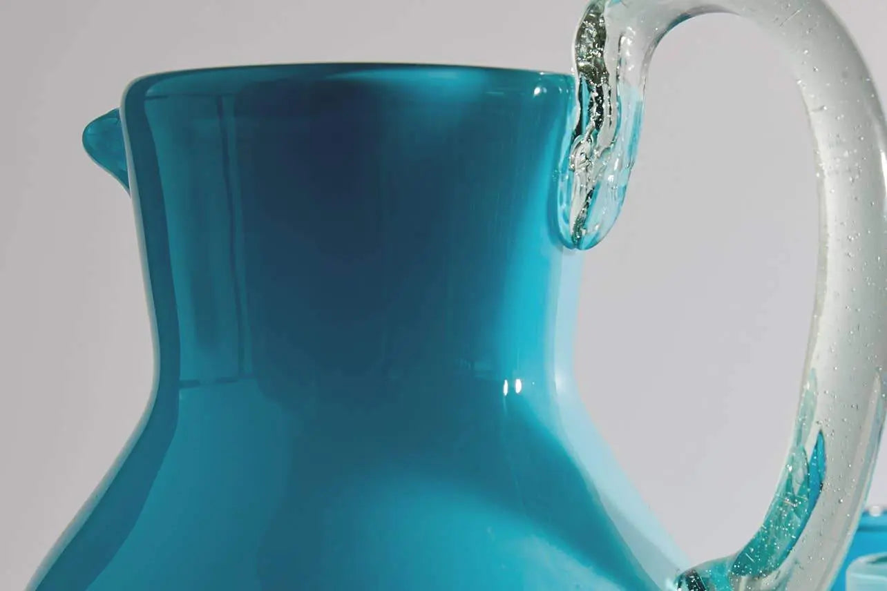 Verve Culture Glassware Handblown Glass Pitcher - Aqua