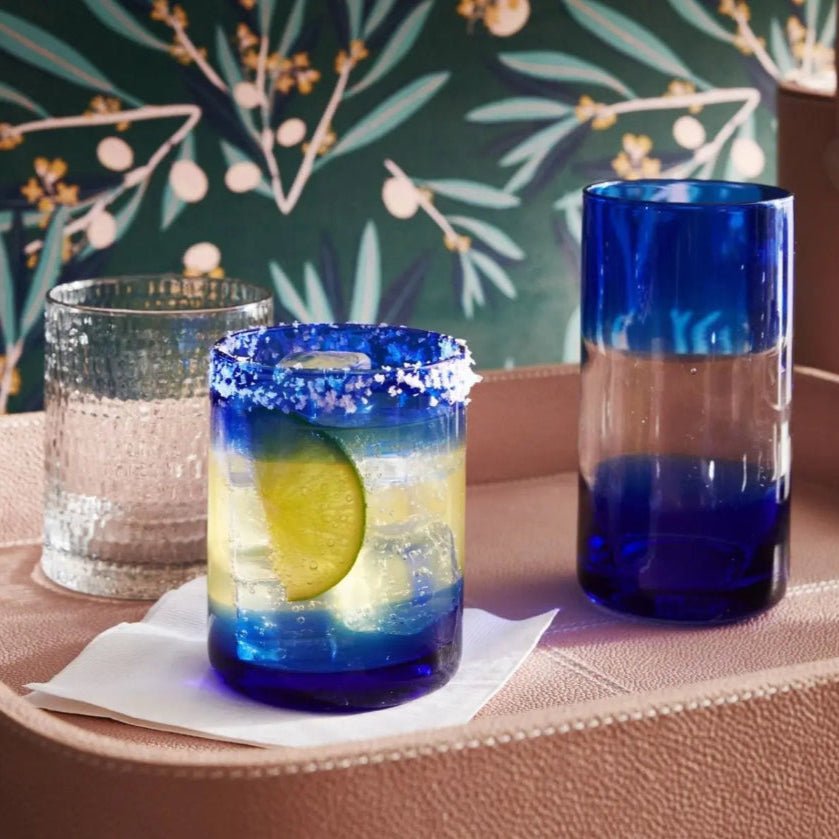 Glassware Nicolas Cobalt Blue Tumbler 14oz - Pop of Modern