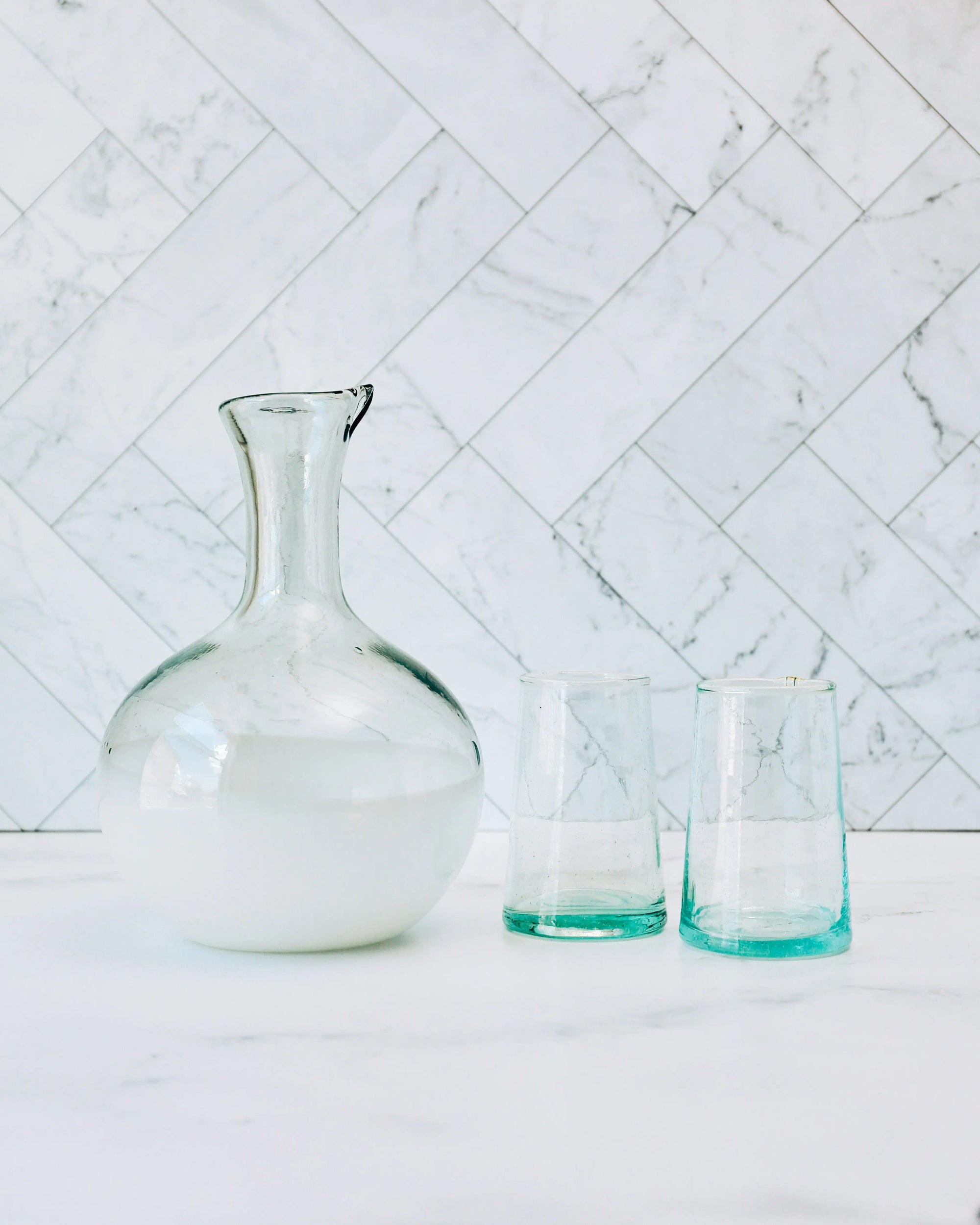 Serving Pitchers & Carafes Handblown Glass Carafe - Pop of Modern