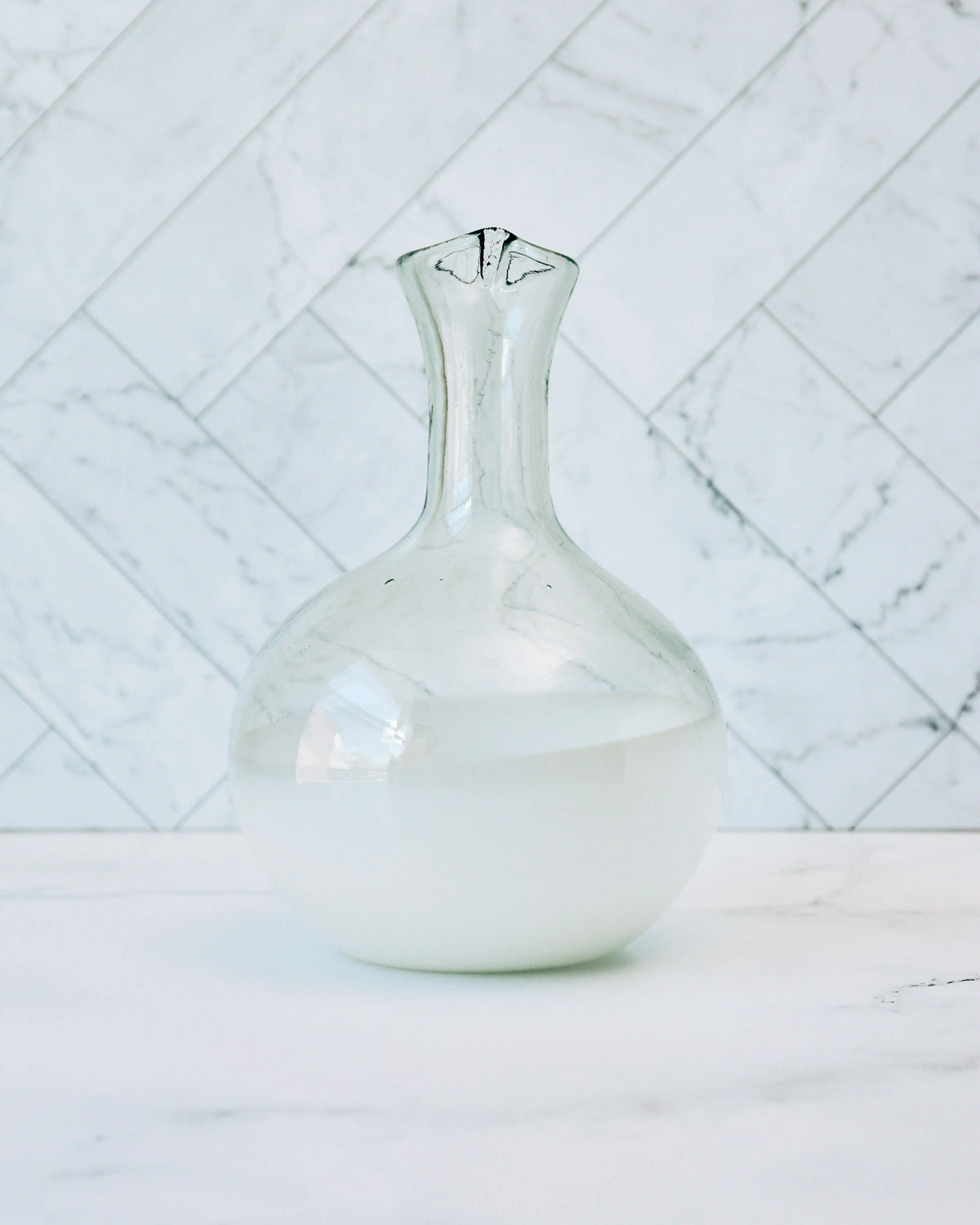 Serving Pitchers &amp; Carafes Handblown Glass Carafe - Pop of Modern