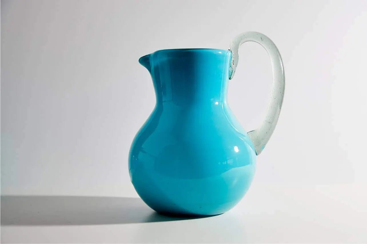 Verve Culture Glassware Handblown Glass Pitcher - Aqua
