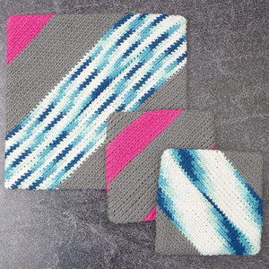Luxe by linda Hot pads Gray Blue & Pink Luxe Hot Pads (Set of 3)