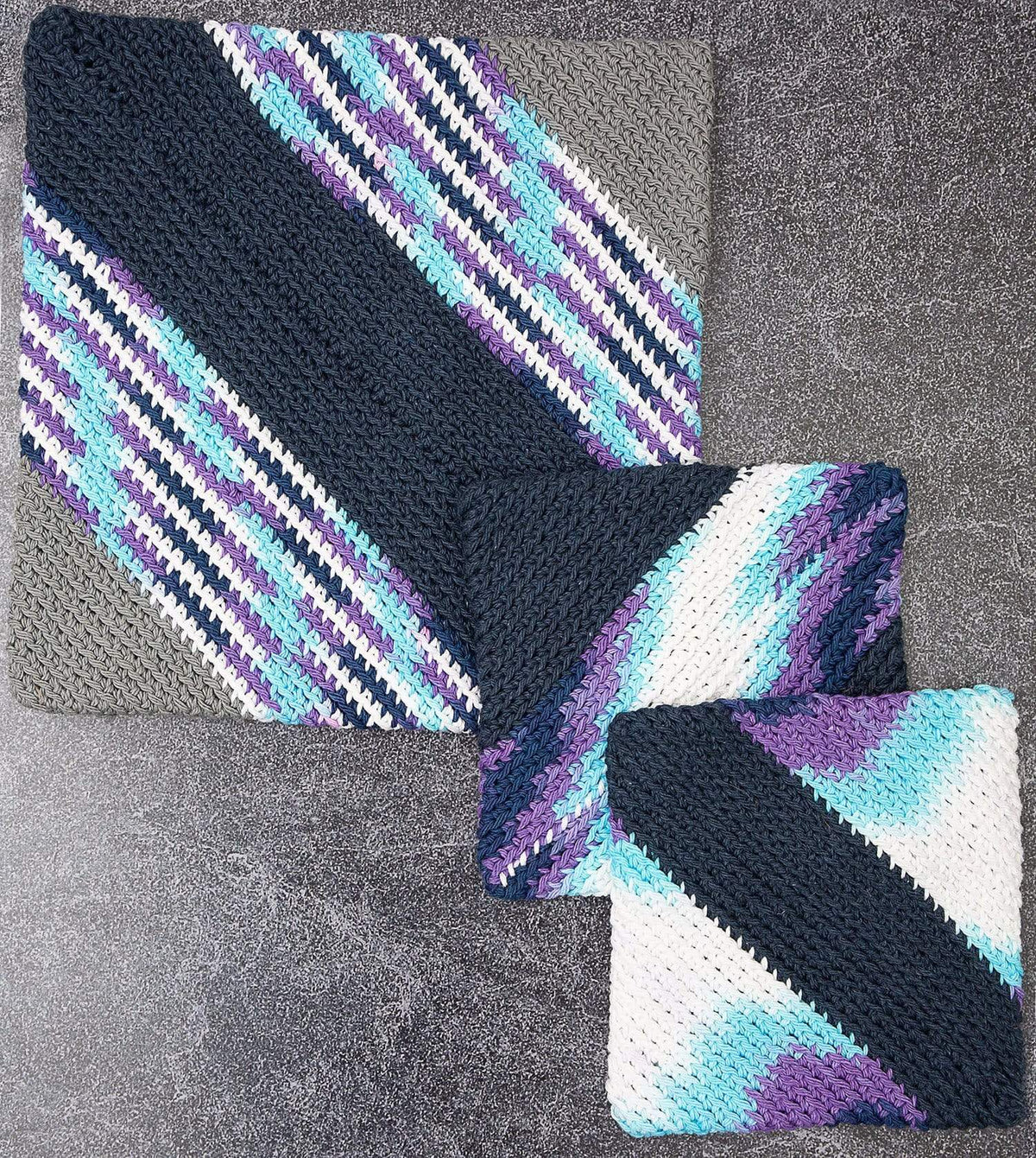 Luxe by linda Hot pads Gray Blue &amp; Purple Luxe Hot Pads (Set of 3)