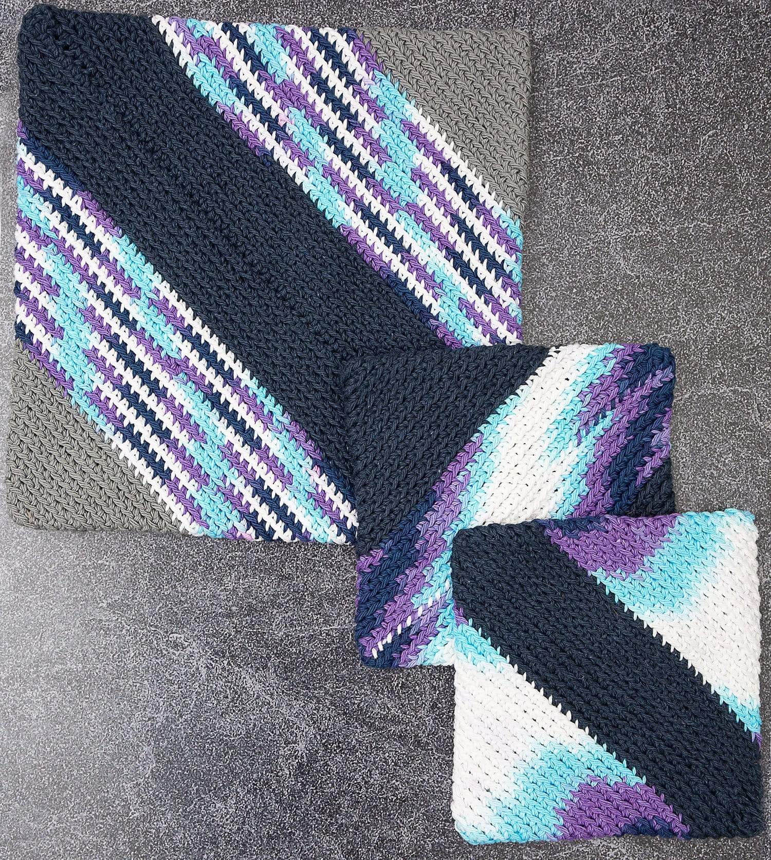 Luxe by linda Hot pads Gray Blue & Purple Luxe Hot Pads (Set of 3)