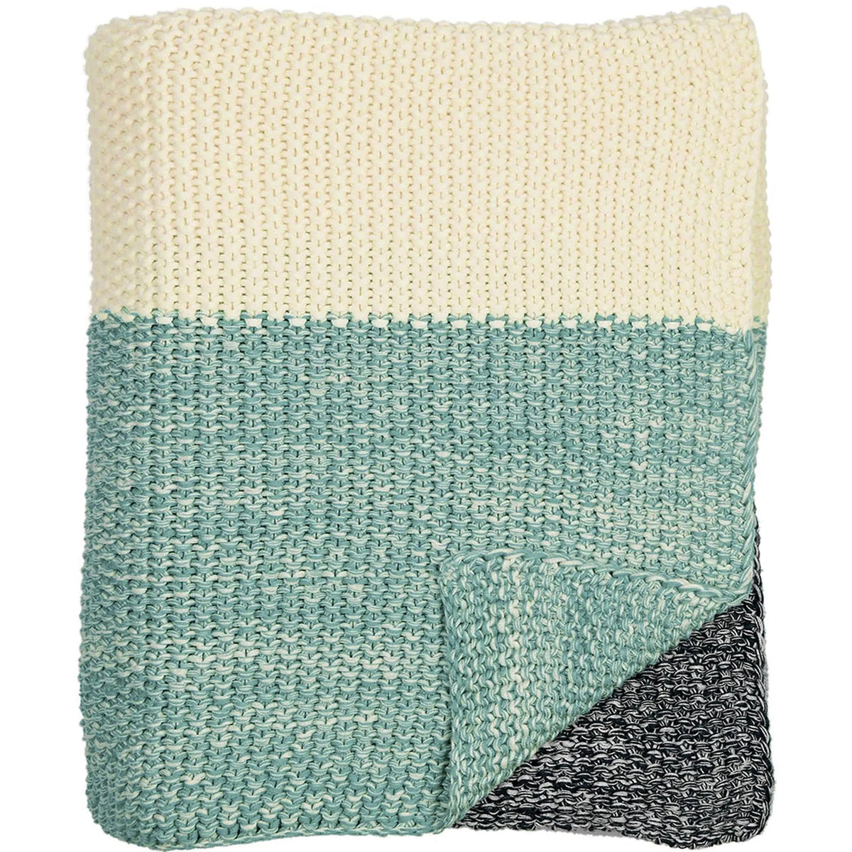 Darzzi throw Marl Moss Stripe Knitted Throw Blanket, Beach