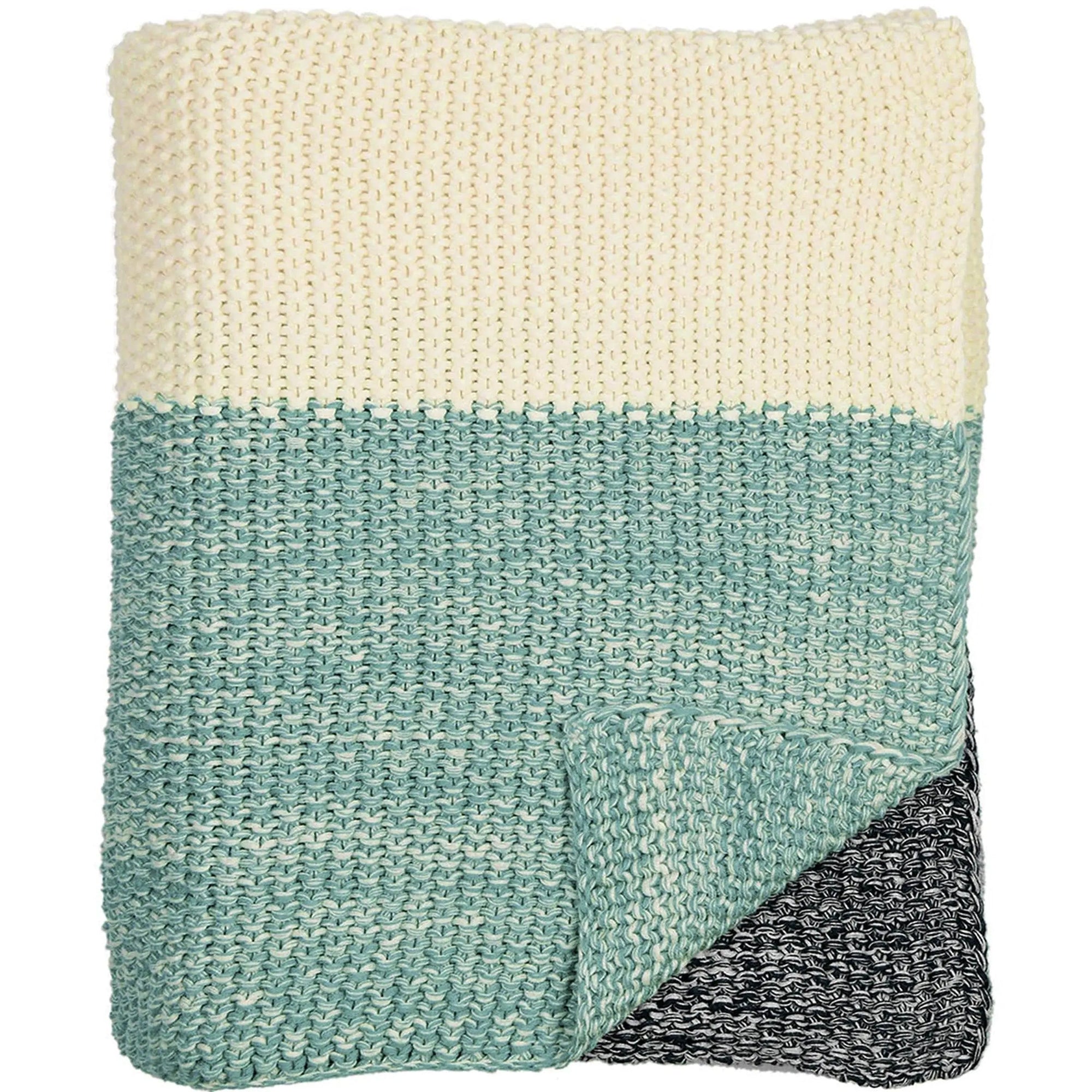 Darzzi throw Marl Moss Stripe Knitted Throw Blanket, Beach