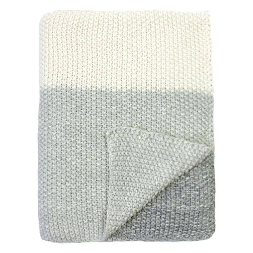 Darzzi throw Marl Moss Stripe Knitted Throw Blanket, Gray