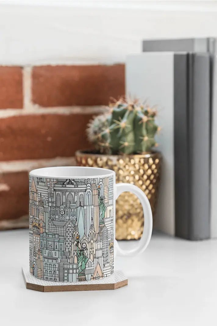 Coffee Mugs New York Watercolor Coffee Mug - Pop of Modern