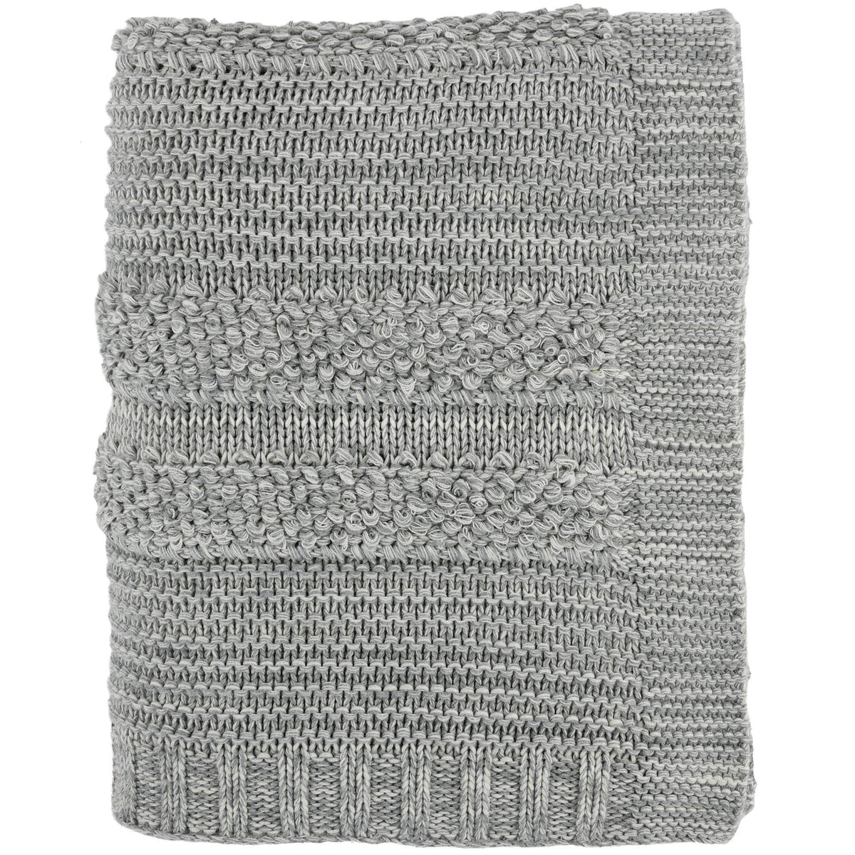 Darzzi throw Newton Cotton Knit Throw Blanket, Marled Gray
