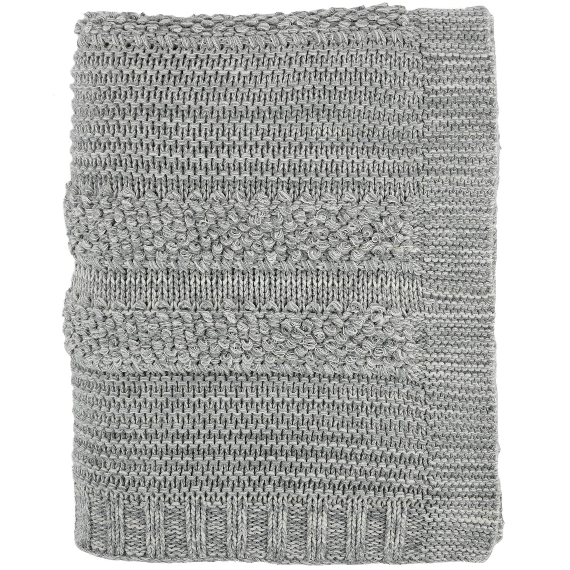 Darzzi throw Newton Cotton Knit Throw Blanket, Marled Gray
