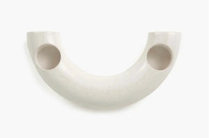  Nordic Style C Shaped Concrete Candle Holder- IVORY - | Pop of Modern