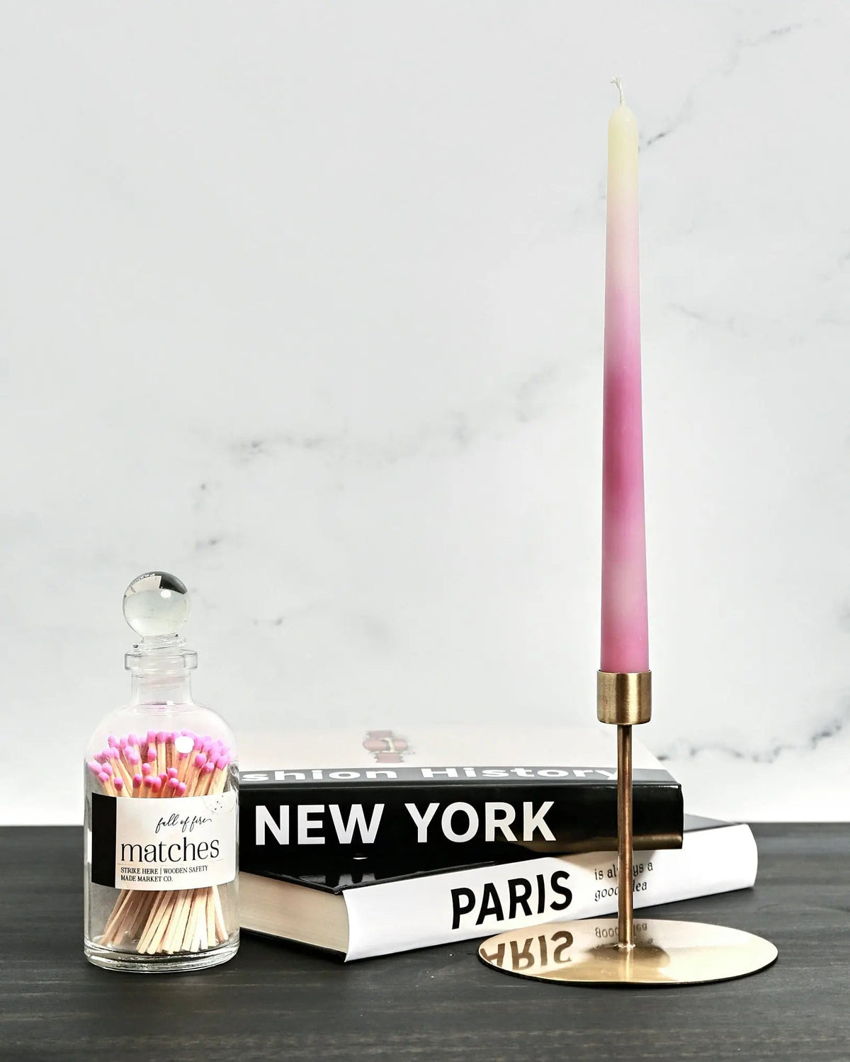 Candle Handcrafted Ombré  10&quot; Beeswax Taper Candle - Pop of Modern