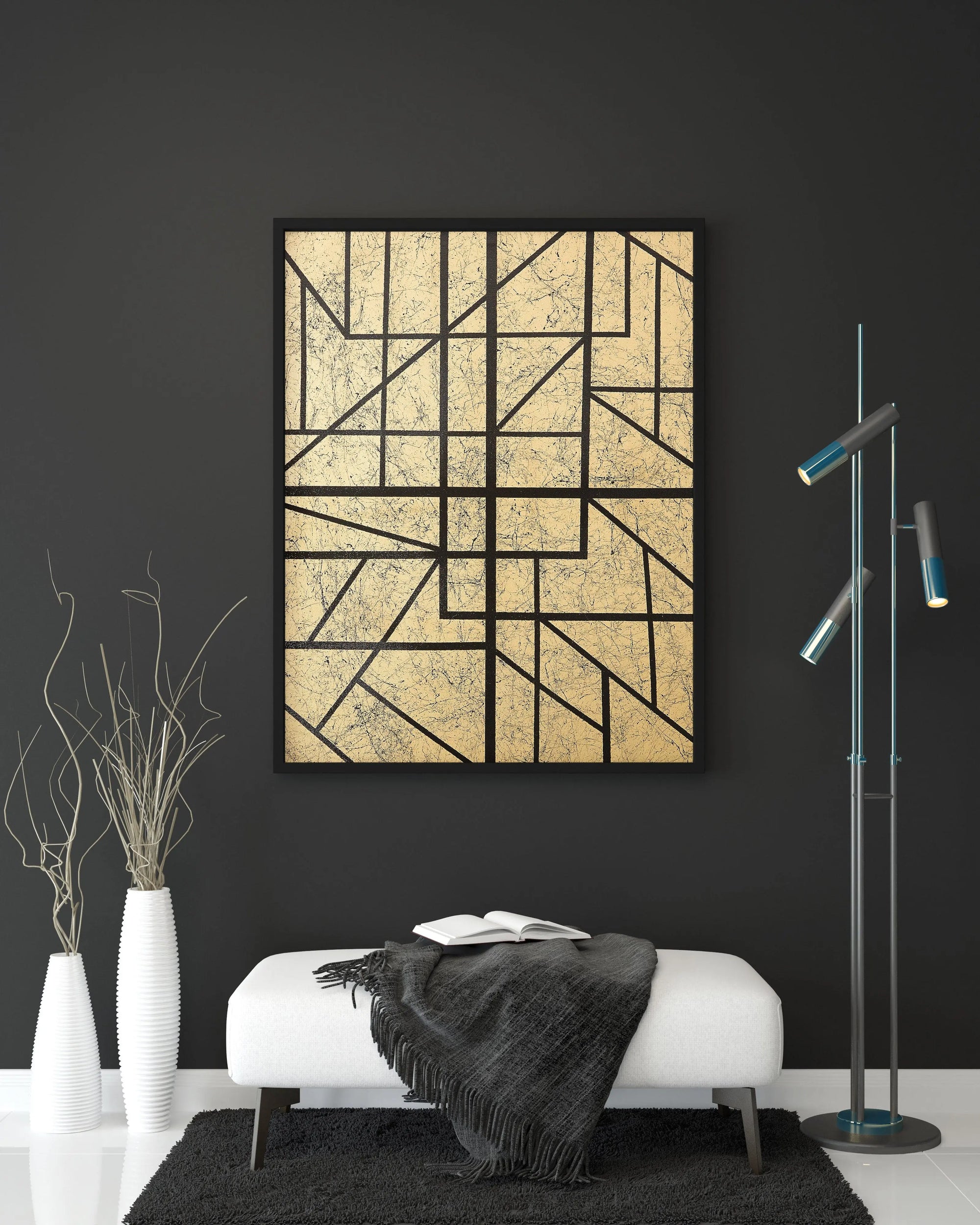 painting Black & Gold Art Deco Painting - Pop of Modern