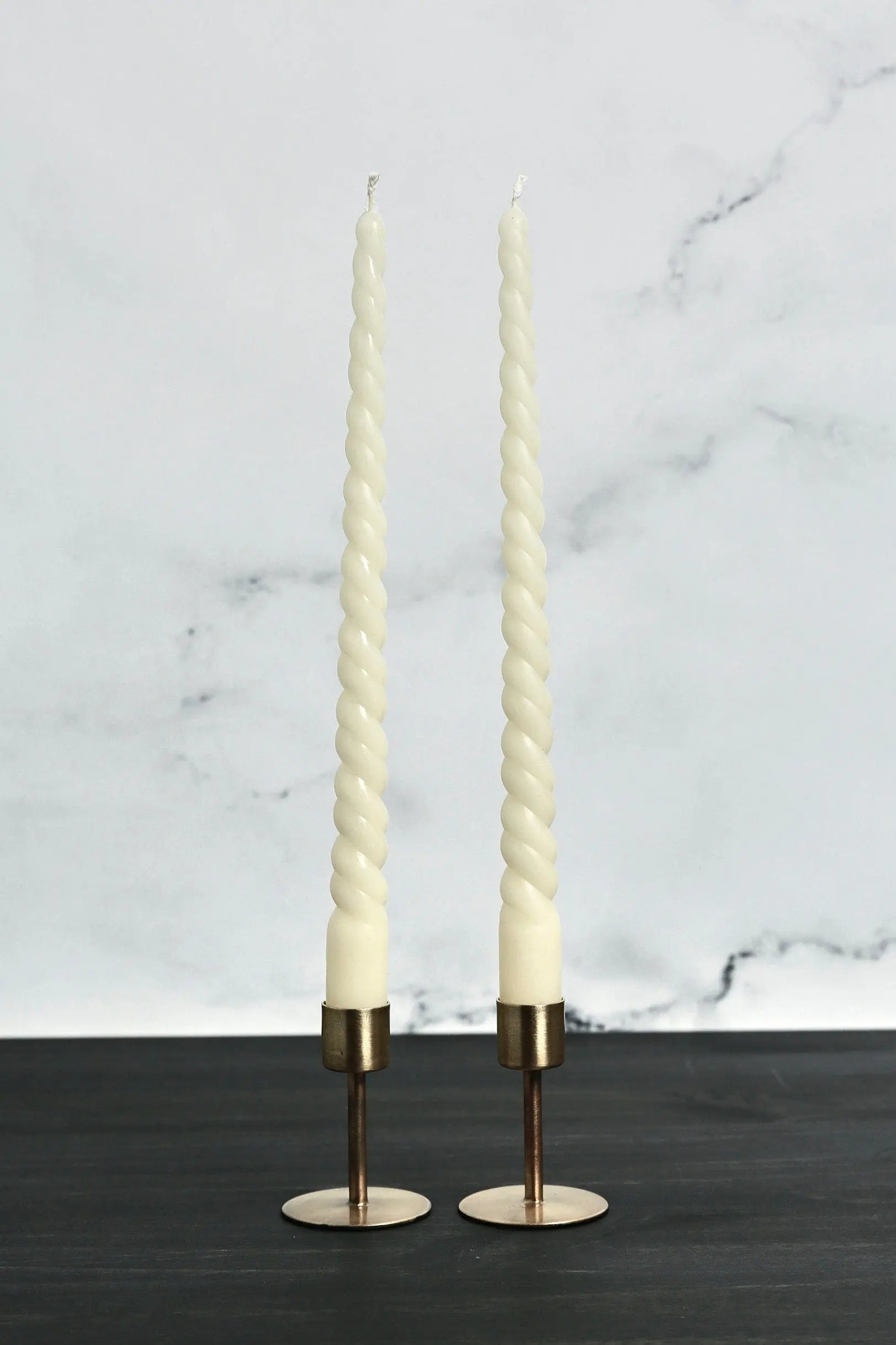 Pair of Twisted Taper Beeswax Candle - Ivory, Gray or Black - Pop of Modern