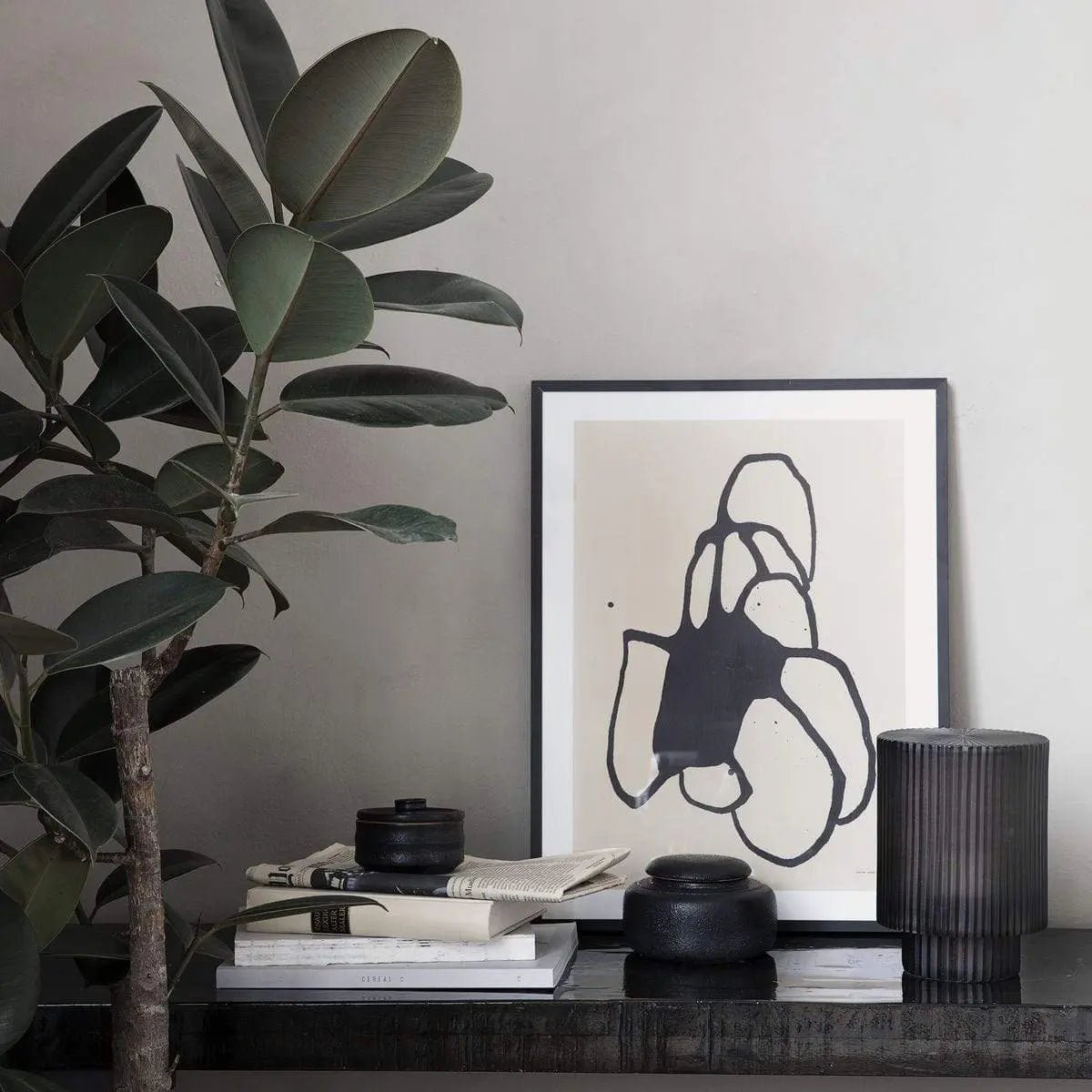 Society of Lifestyle Desk Lamp Pedra Black Glass LED Lantern