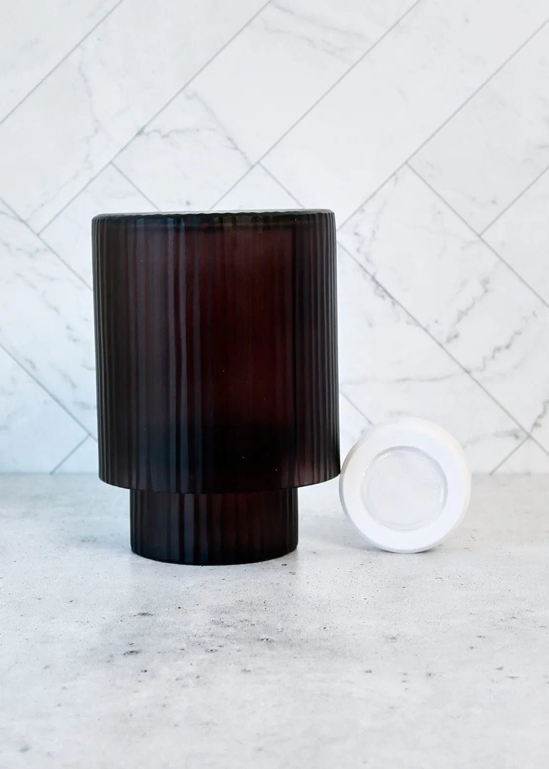 Desk Lamp Pedra Black Glass LED Lantern - Pop of Moden