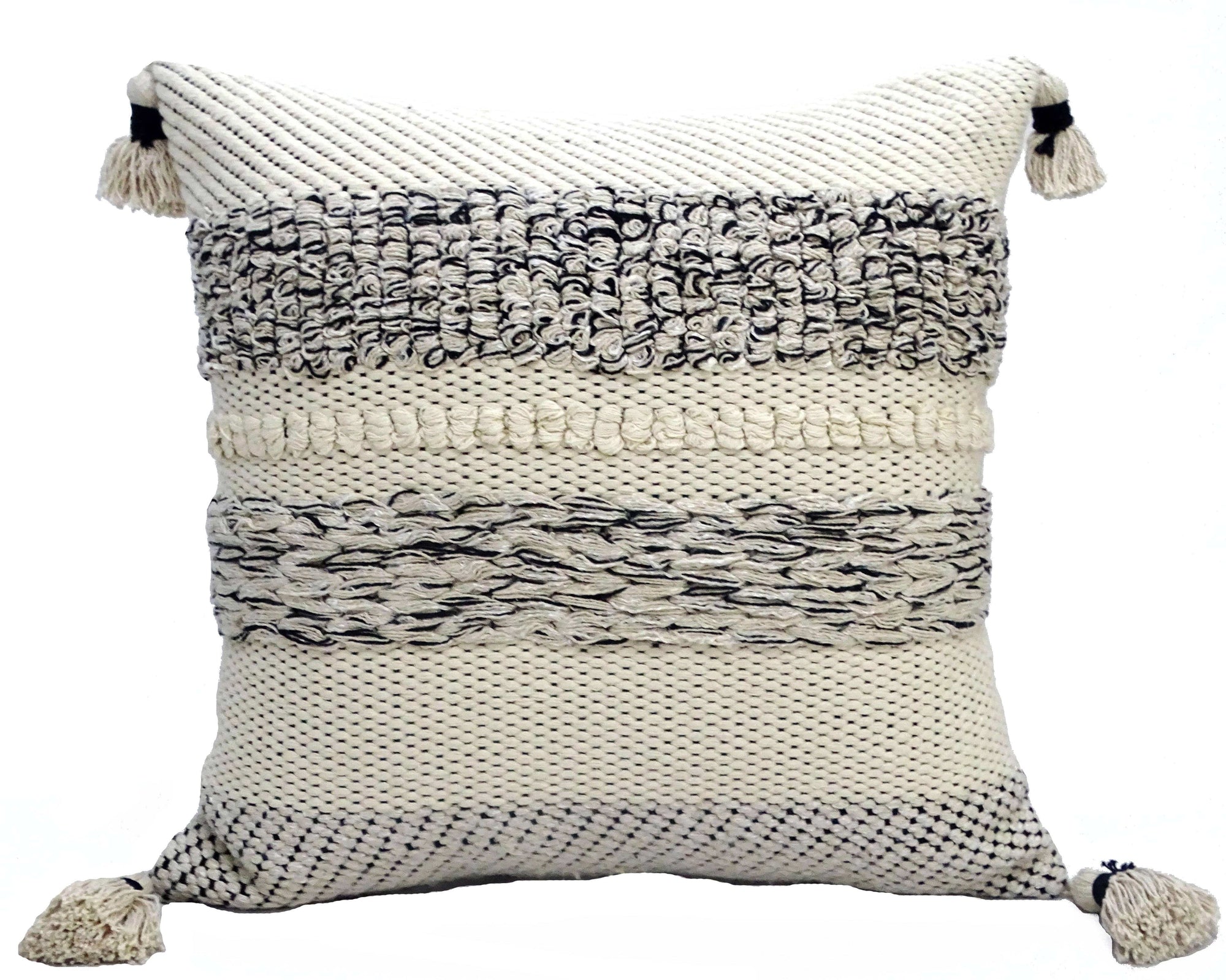 Vibhsa pillow Woven Throw Pillow with Tassels