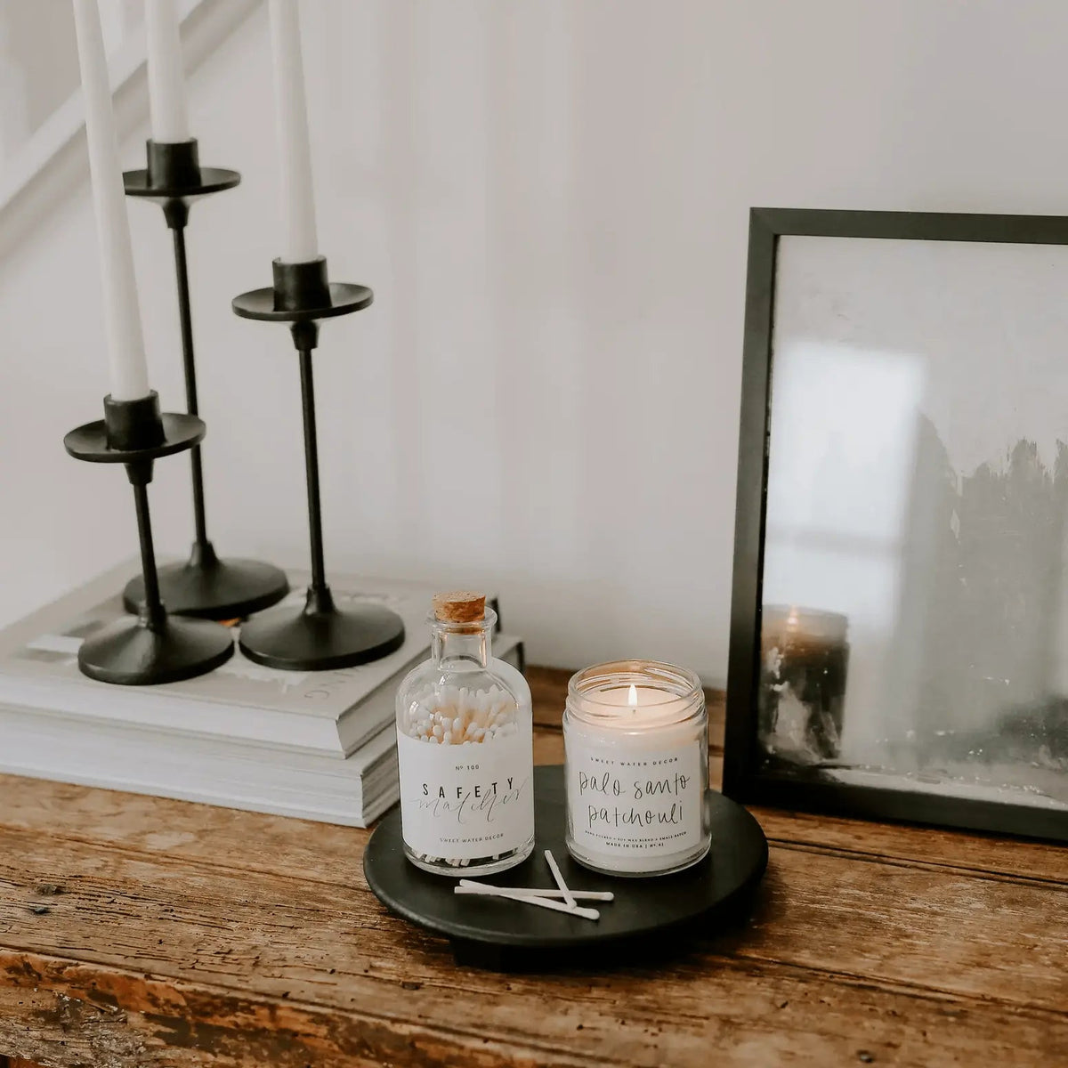 Wood Pedestal Stand - Black or Natural - Pop Of Modern